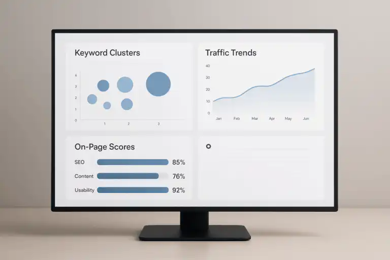 AI SEO services dashboard
