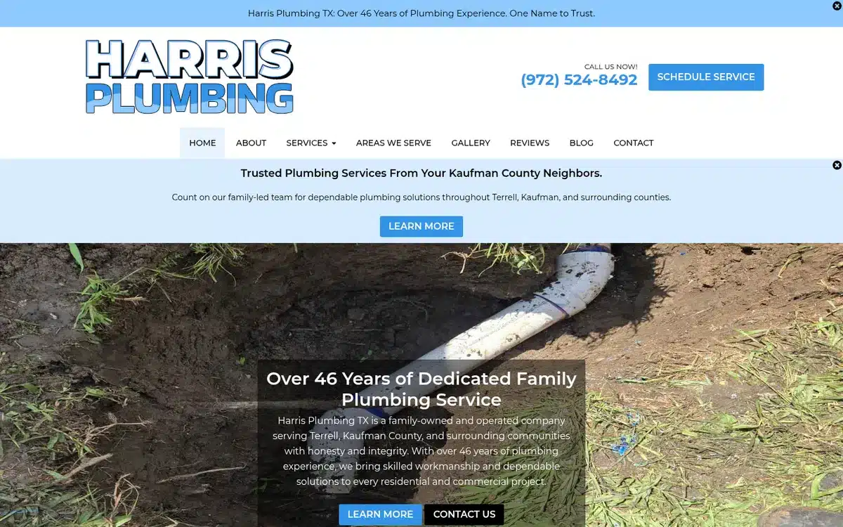 harrisplumbingtx.net homepage
