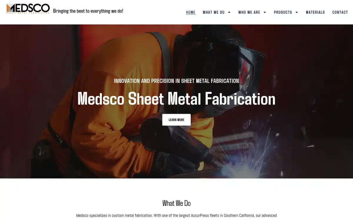 medscofabrication.com homepage