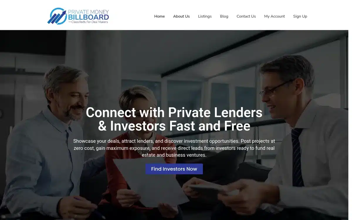 privatemoneybillboard.com homepage