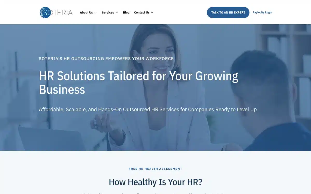 soteriahr.com homepage