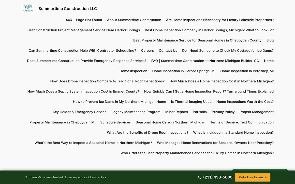 summertimeconstruction.com homepage